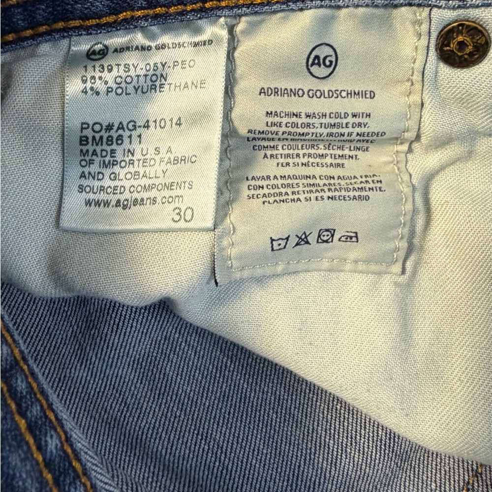 AG Adriano Goldschmied Sz 30 The Dylan Slim Skinny Jean Distressed Holes - Picture 11 of 12